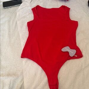 Mango Red Sleeveless Bodysuit
